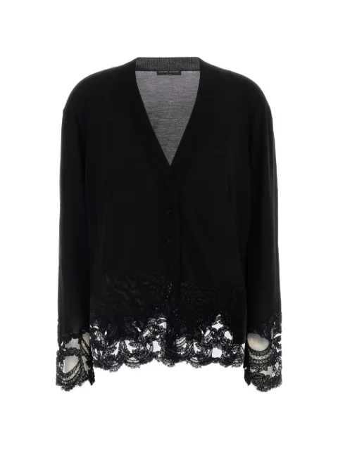 Ermanno Scervino lace-trim wool cardigan