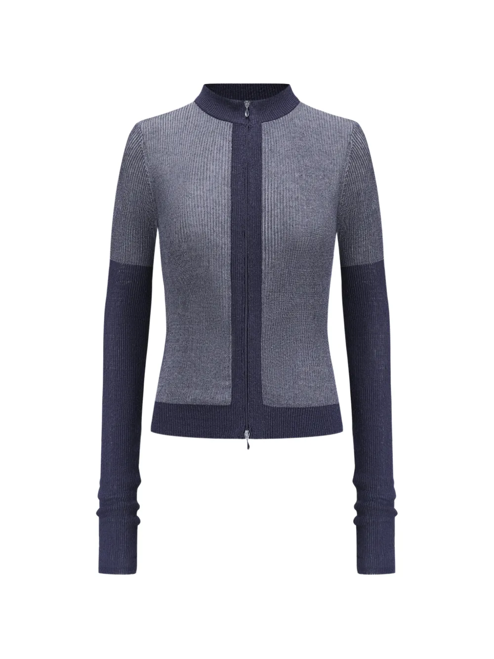 OUDE WAAG metallic ribbed-knit cardigan - Blau