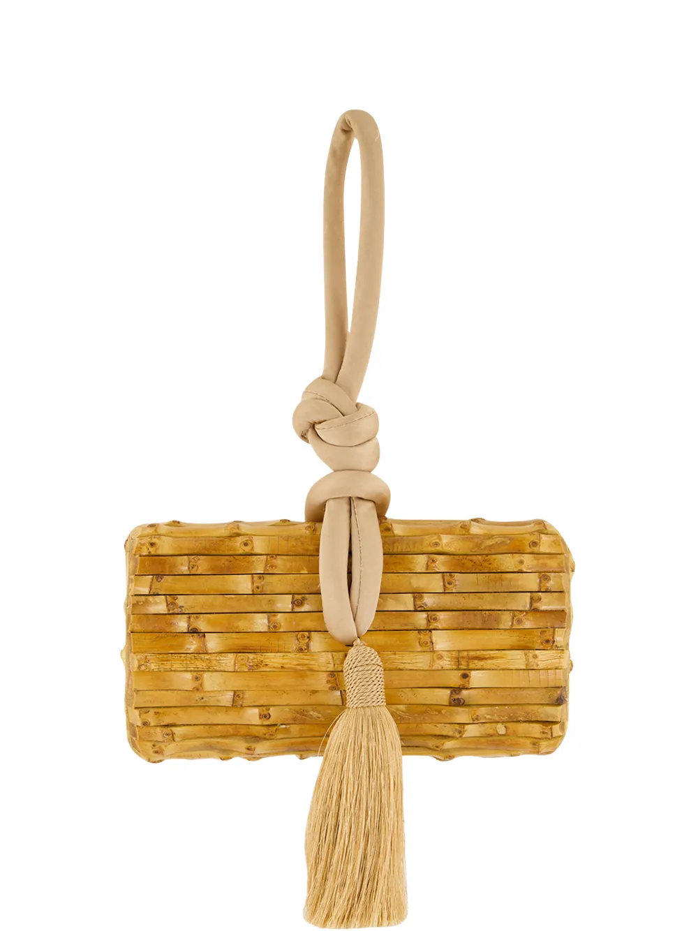 Glorinha Paranaguá Tanit bamboo clutch bag - Toni neutri