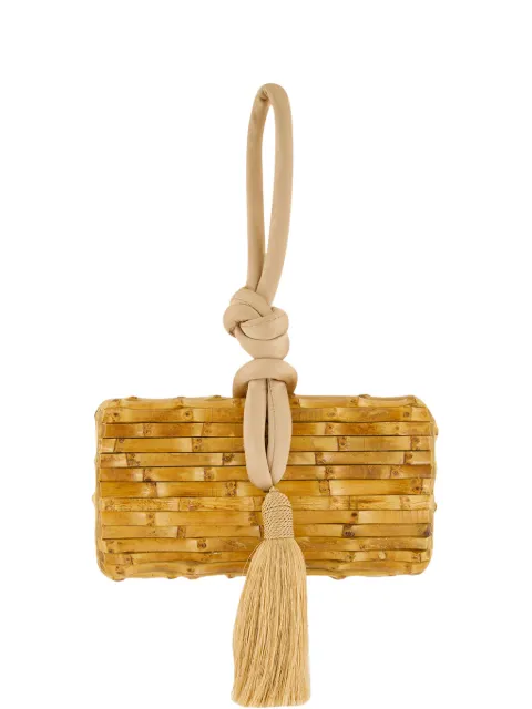 Glorinha Paranaguá Tanit bamboo clutch bag