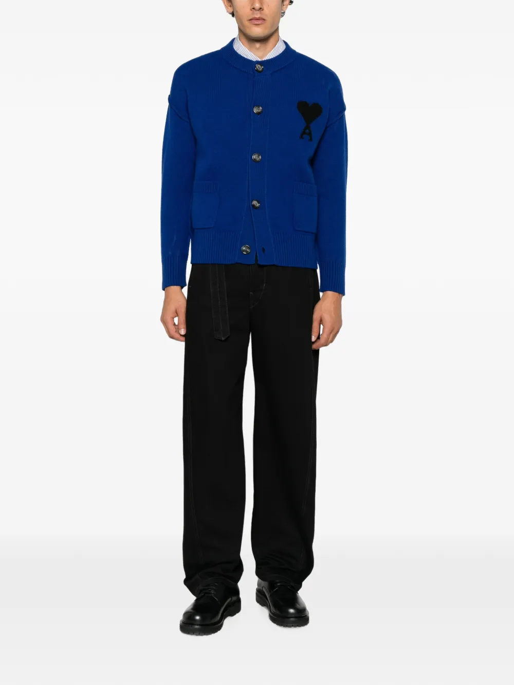 AMI Paris Vest met logo Blauw