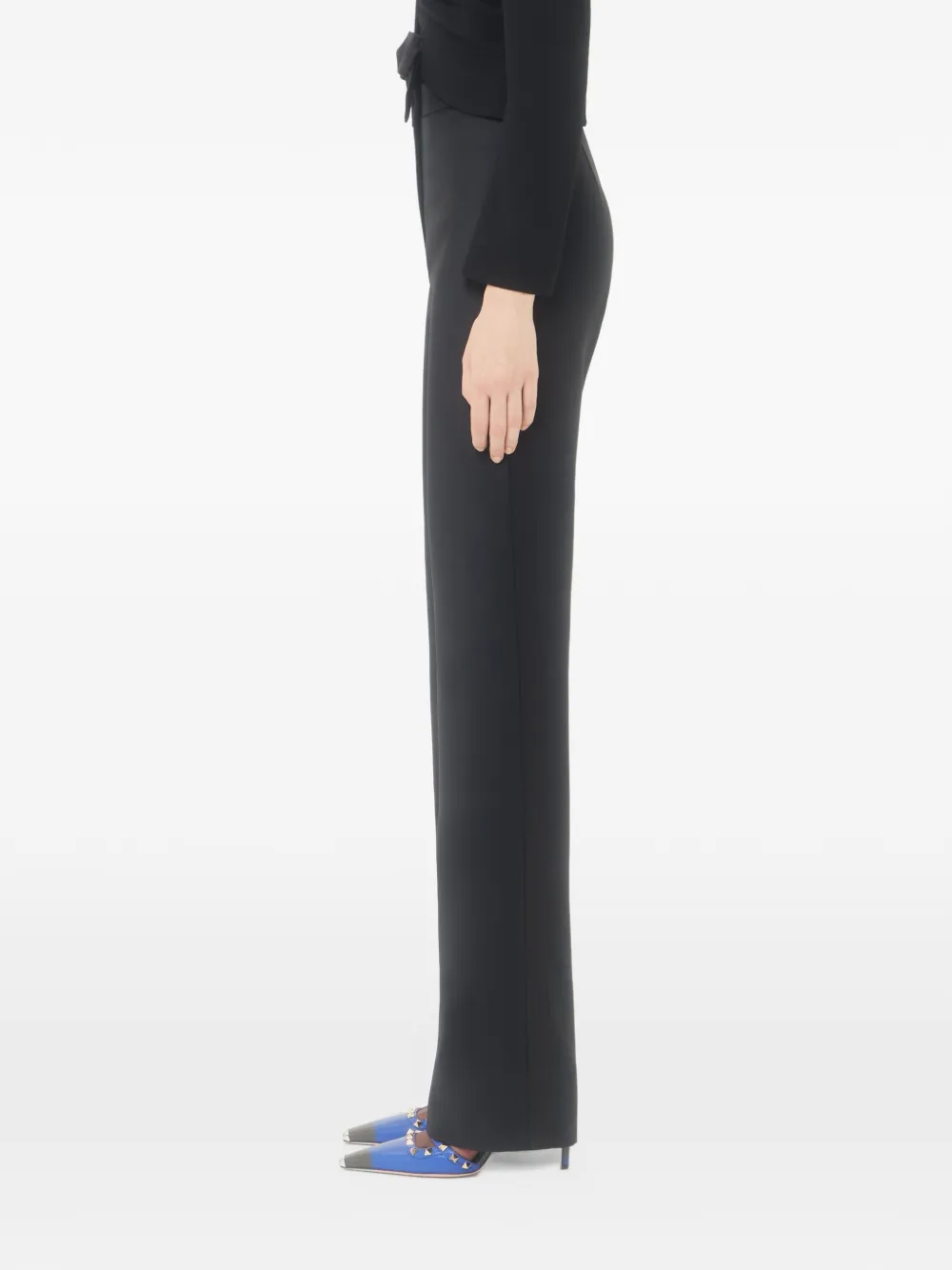 Valentino Garavani soft sheen wool pants Zwart