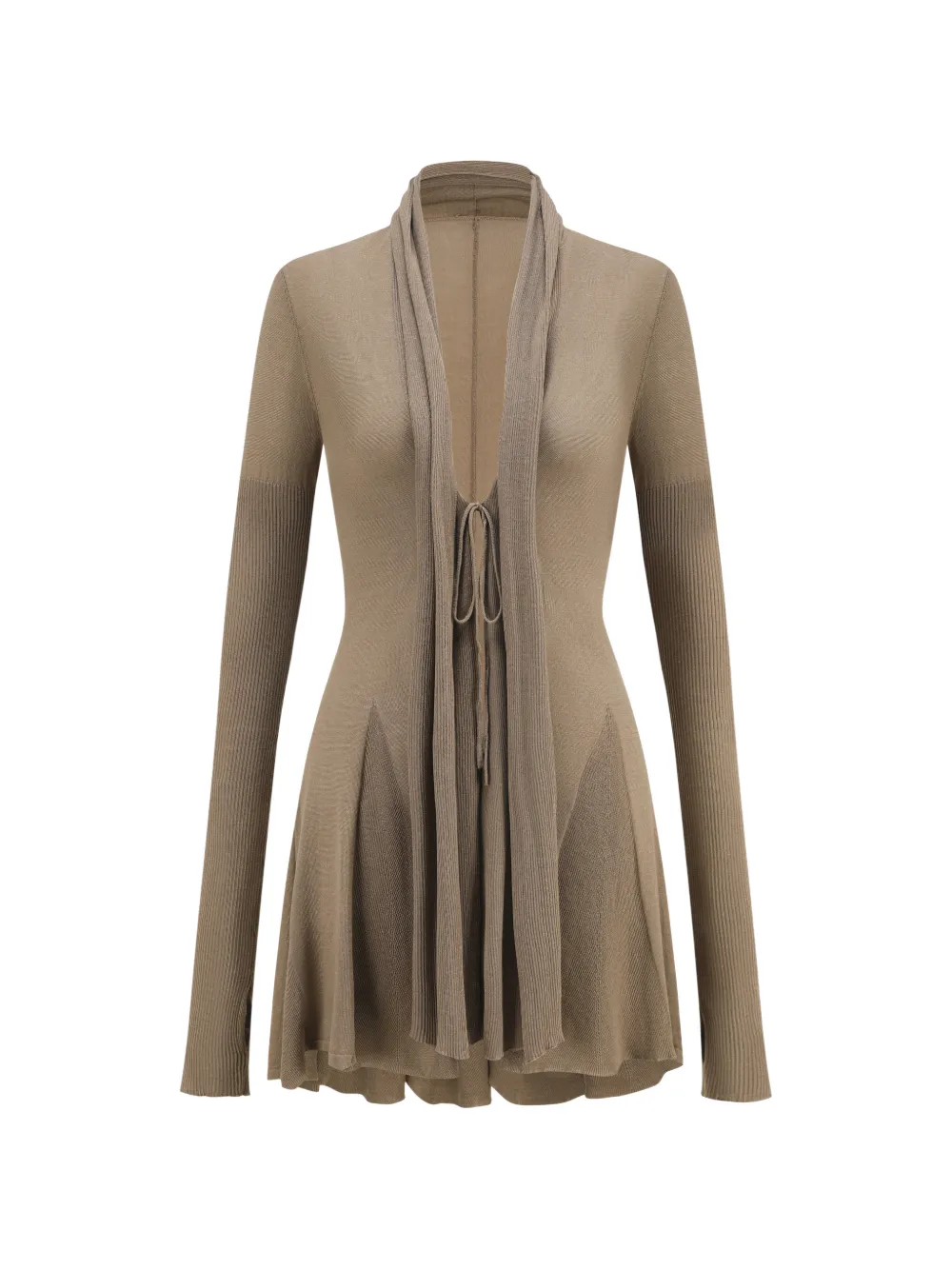 Oude Waag Fishtail-hem Knit Cardigan In Brown