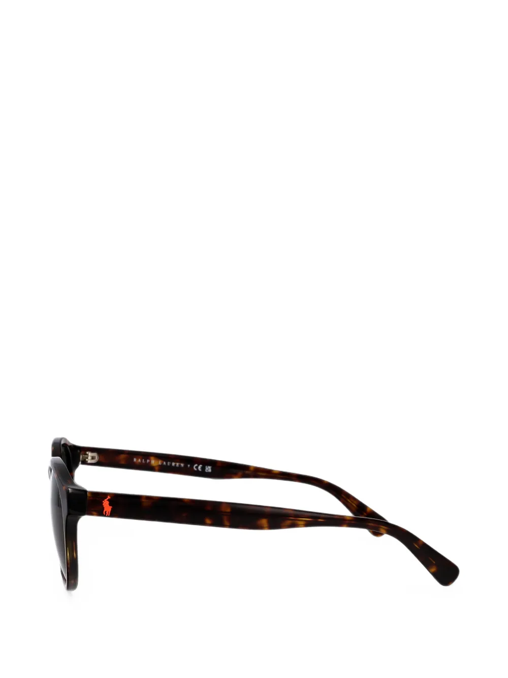 POLO RALPH LAUREN EYEWEAR Zonnebril met rond montuur en schildpadschild design Bruin