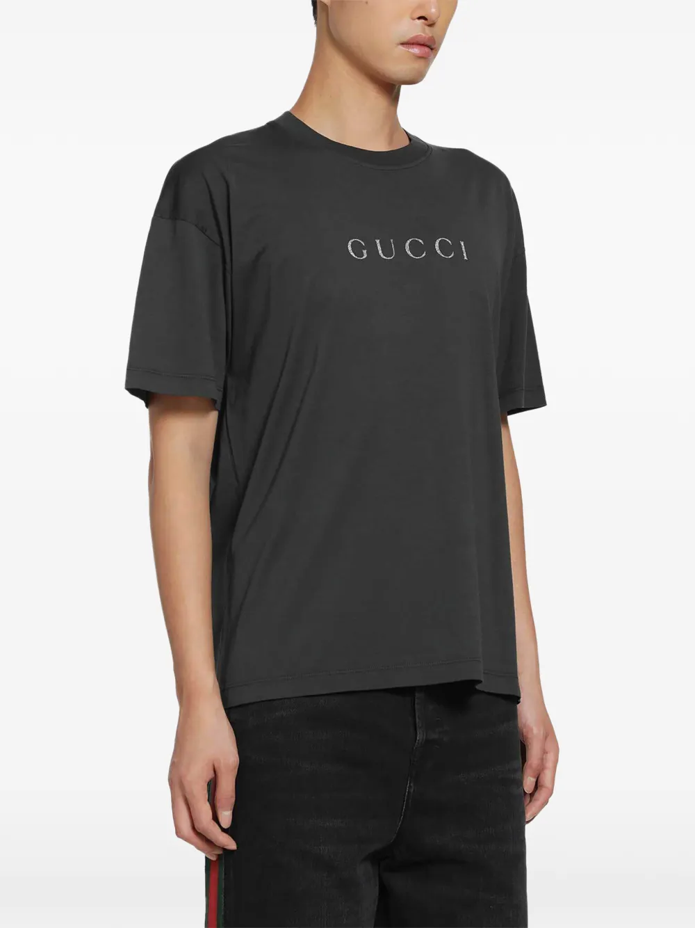 Gucci Katoenen T-shirt met logoprint Zwart