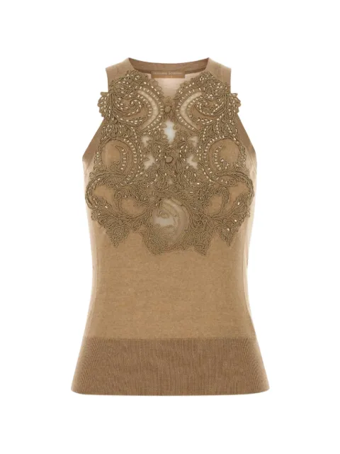 Ermanno Scervino lace-embellished bead-detailed vest