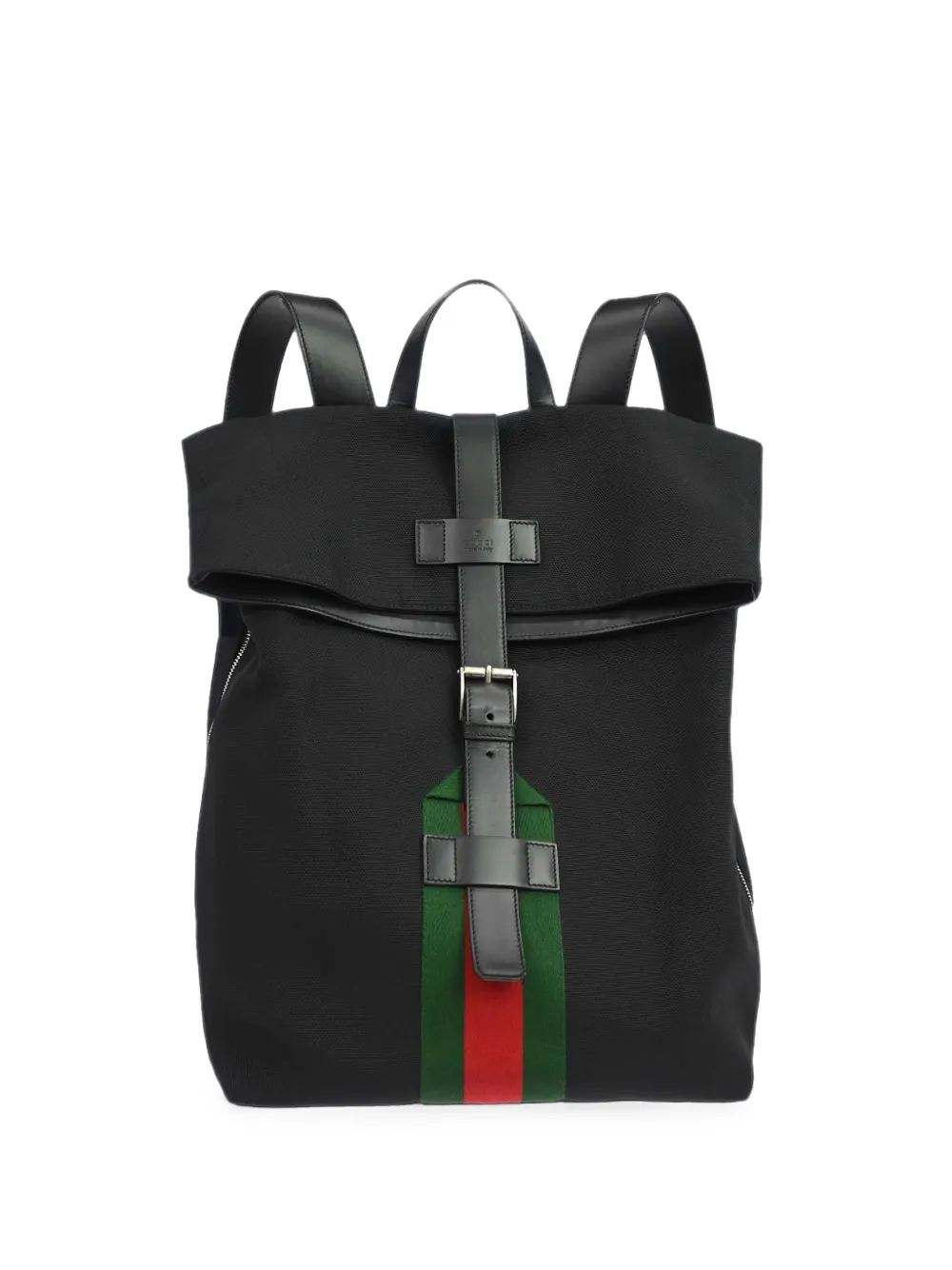 Gucci Pre-Owned 1990-2000s Web stripe foldover backpack - Nero