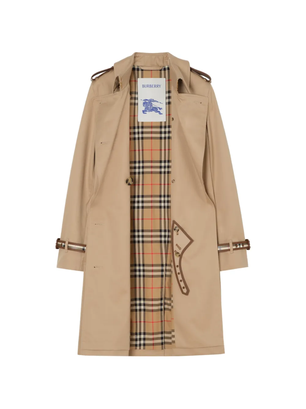 Burberry Midi-gabardine Kensington trenchcoat Beige