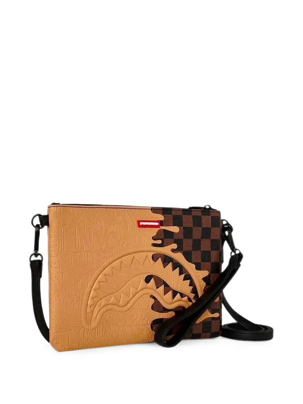 Sprayground Henny Melt clutch met haaienpatroon Beige