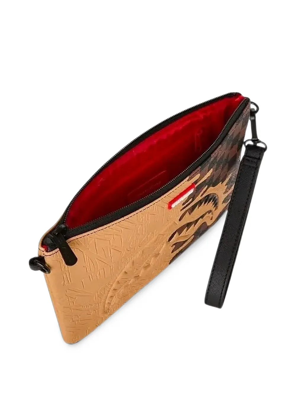 Sprayground Henny Melt clutch met haaienpatroon Beige