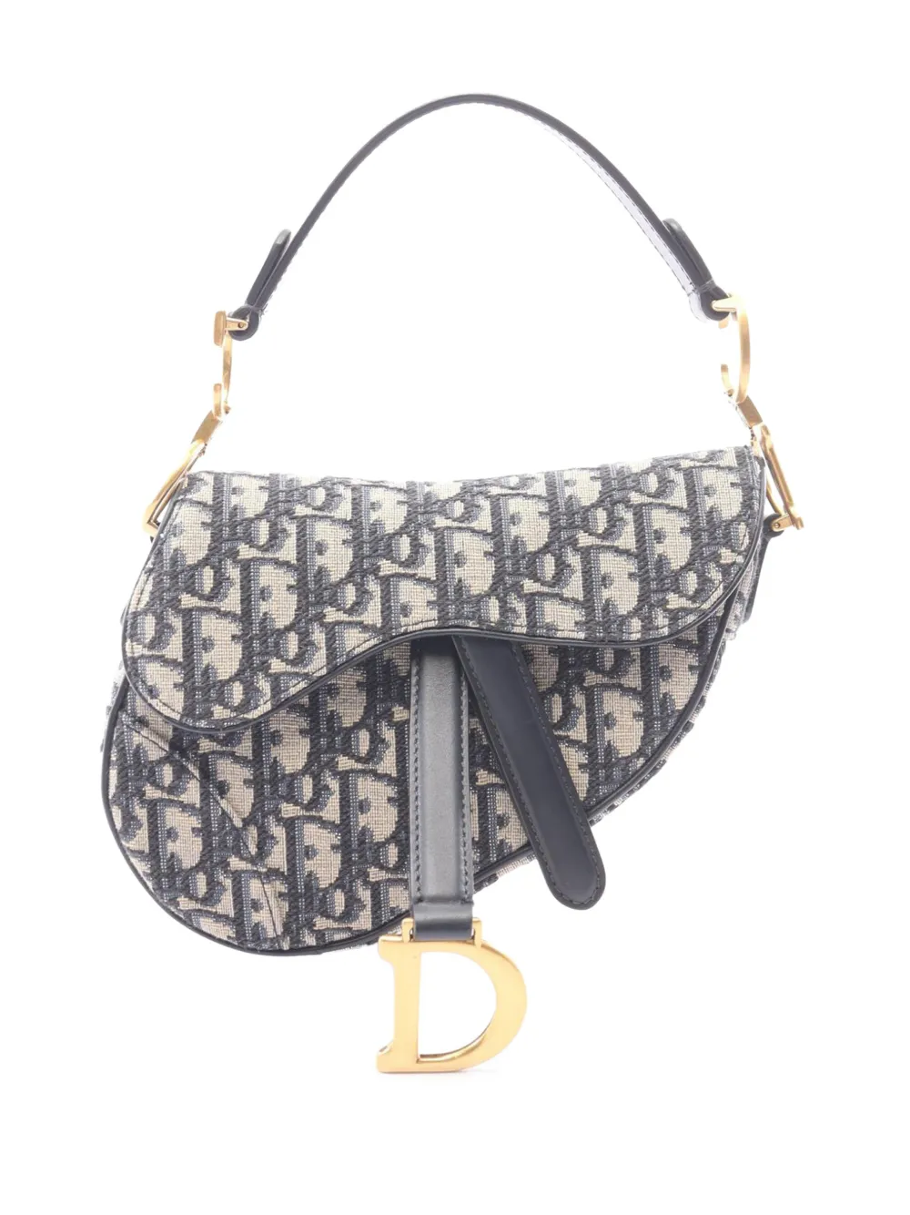Christian Dior Pre-Owned 2000-2026 Mini Oblique Canvas Saddle Bag satchel - Blue