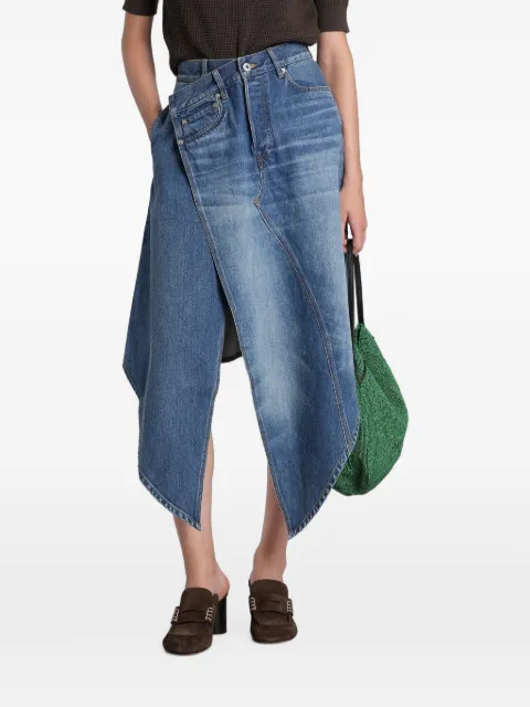 JW Anderson asymmetric-hem panelled midi skirt