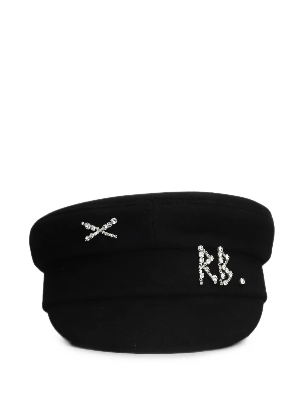 Ruslan Baginskiy Baker Boy Crystal-embellished Wool Baker Boy Hat In Black