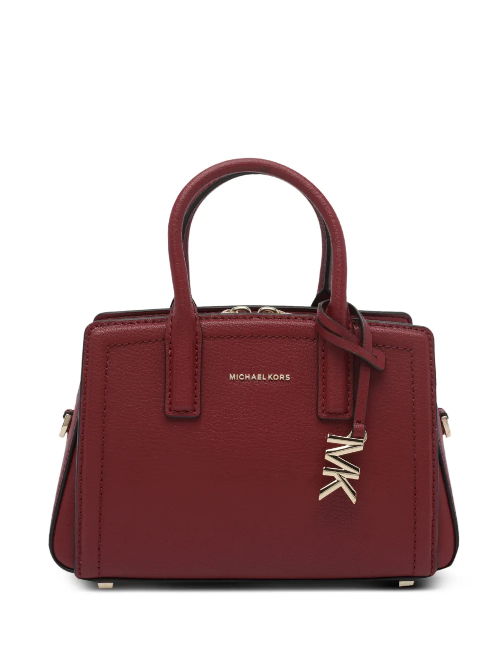 Michael Michael Kors logo-plaque grained leather shoulder bag - Rosso