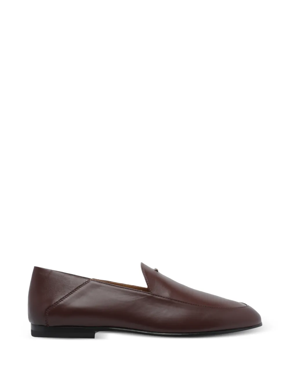 Tod's logo-plaque leather loafers - Marrone