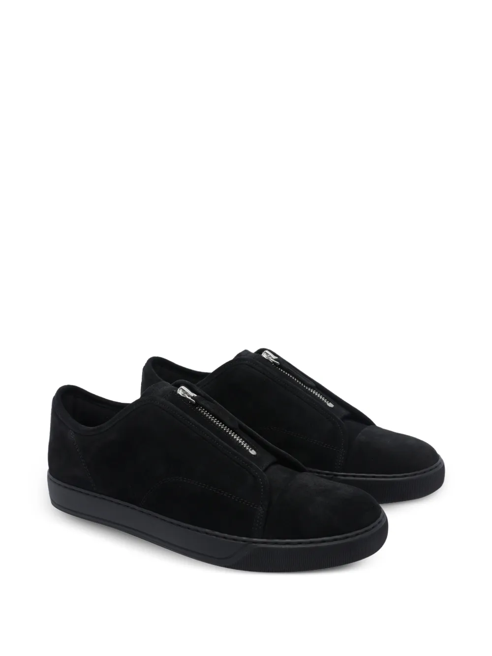 Lanvin DBB1 suède sneakers met rits Zwart