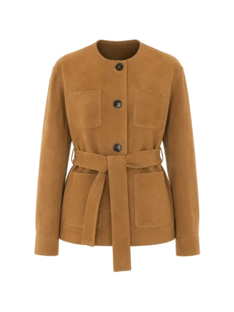 Max Mara belted suede jacket