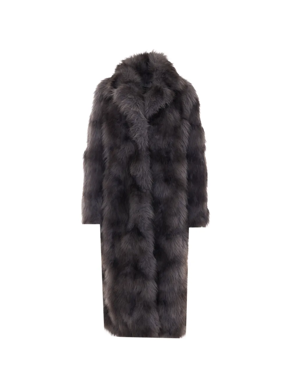 Sword shearling-texture notch-lapel coat - Grigio