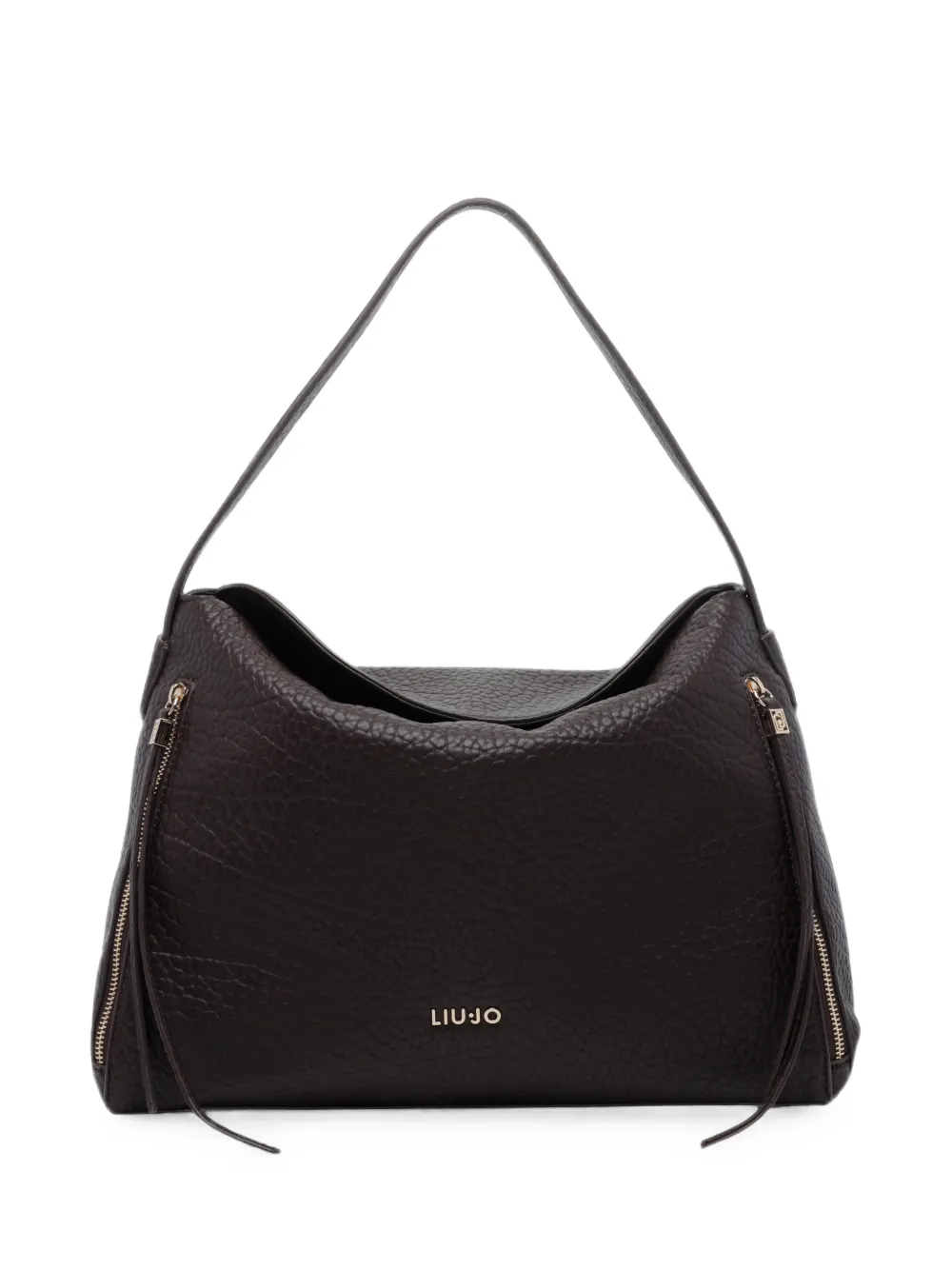 Liu •jo Grained-effect Zip-detail Tote Bag In Brown