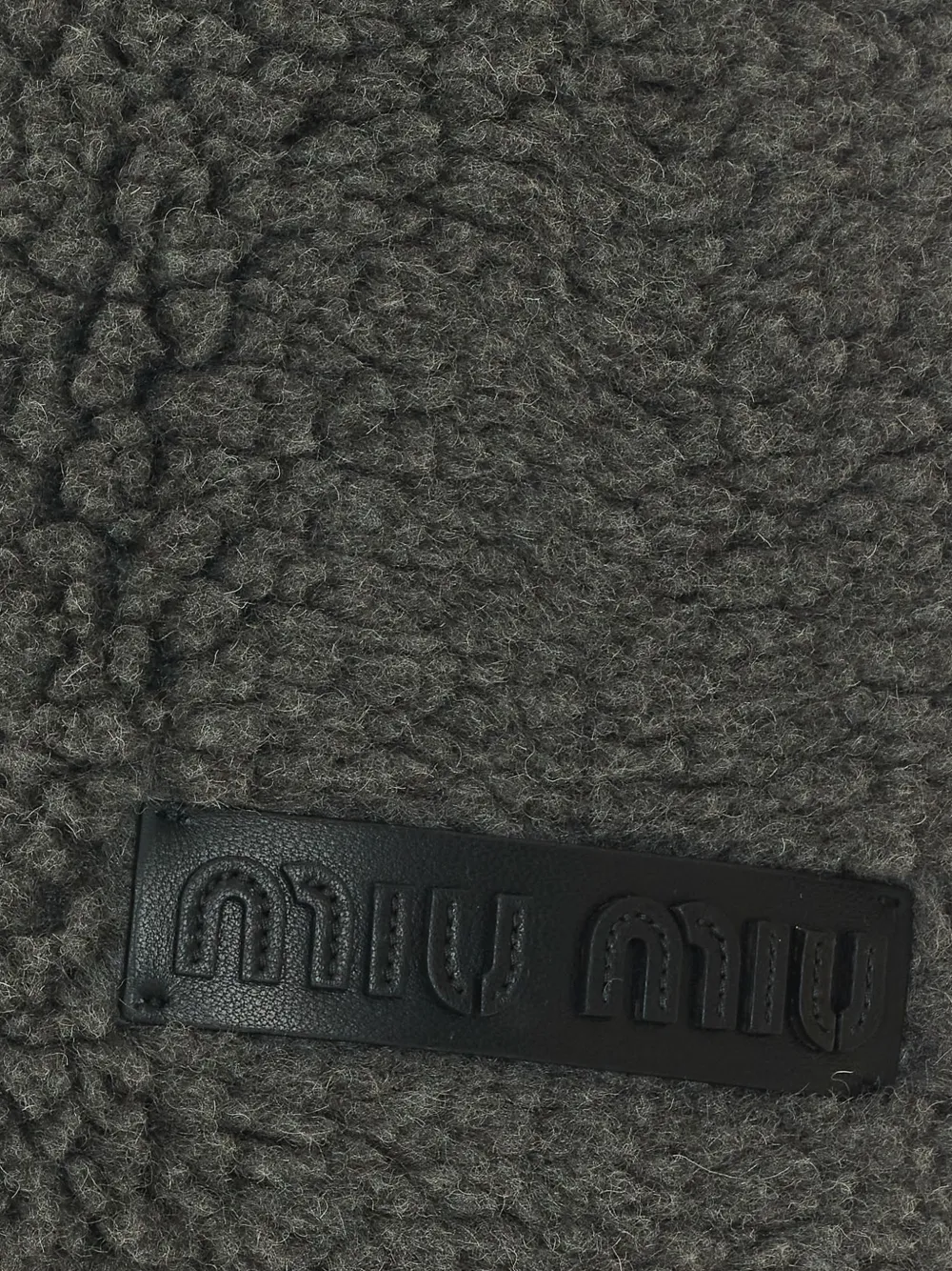 Miu Mini-rok met teddy-textuur en logopatch Grijs