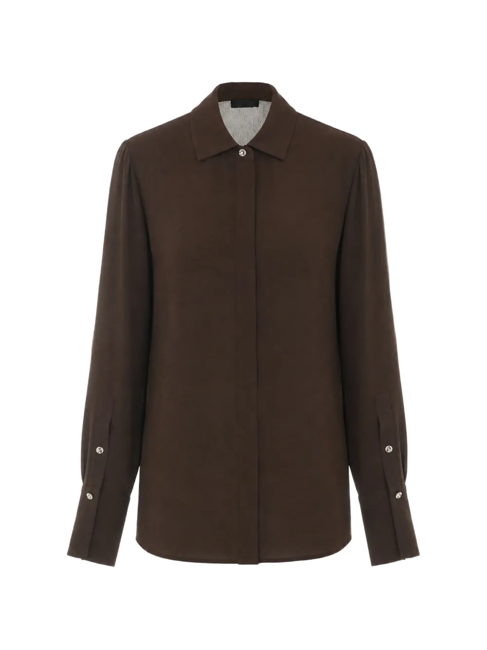 LIU JO crystal-embellished long-sleeve shirt - Marrone