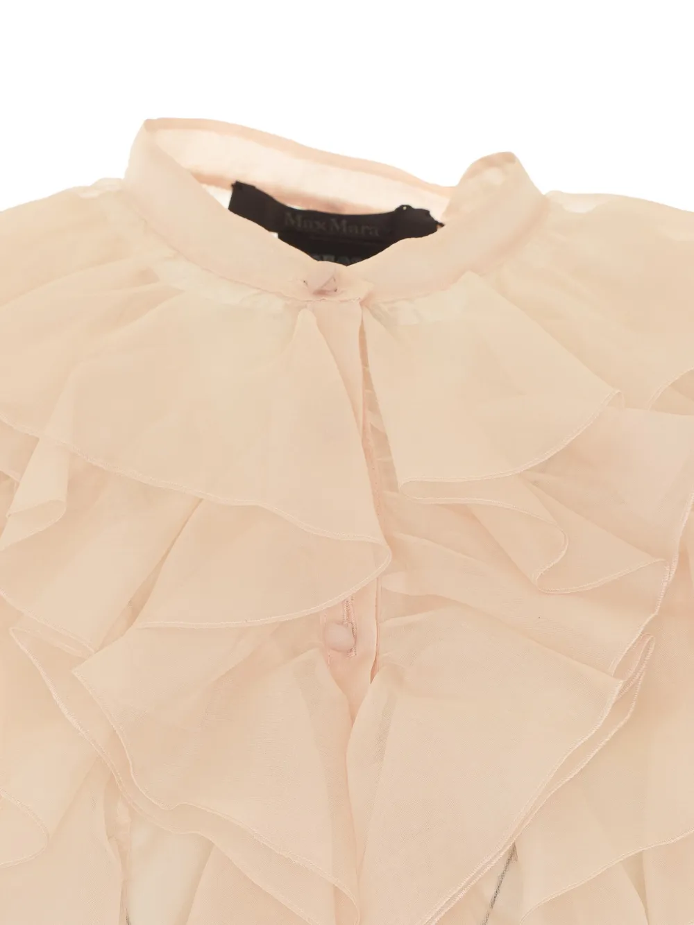 Max Mara ruffled silk shirt Roze