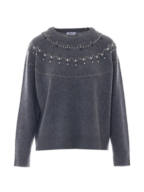 LIU JO jersey de lana con joyas bordadas