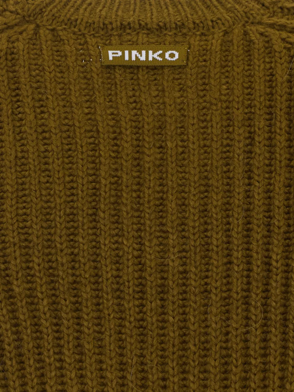 PINKO Geribbelde trui met kleine zak Groen