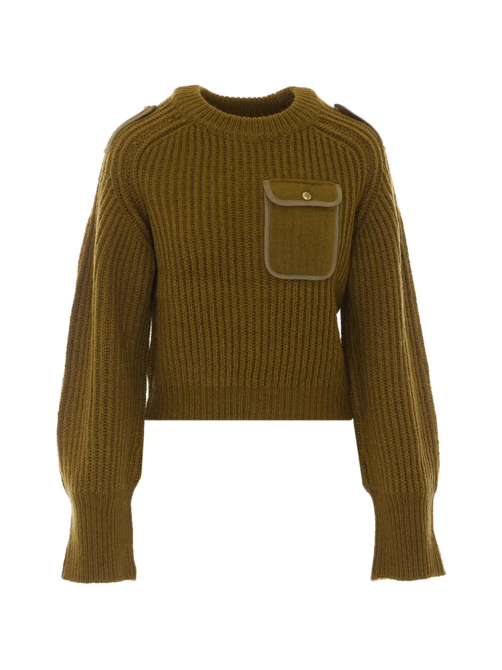 PINKO ribbed sweater with small pocket - Verde