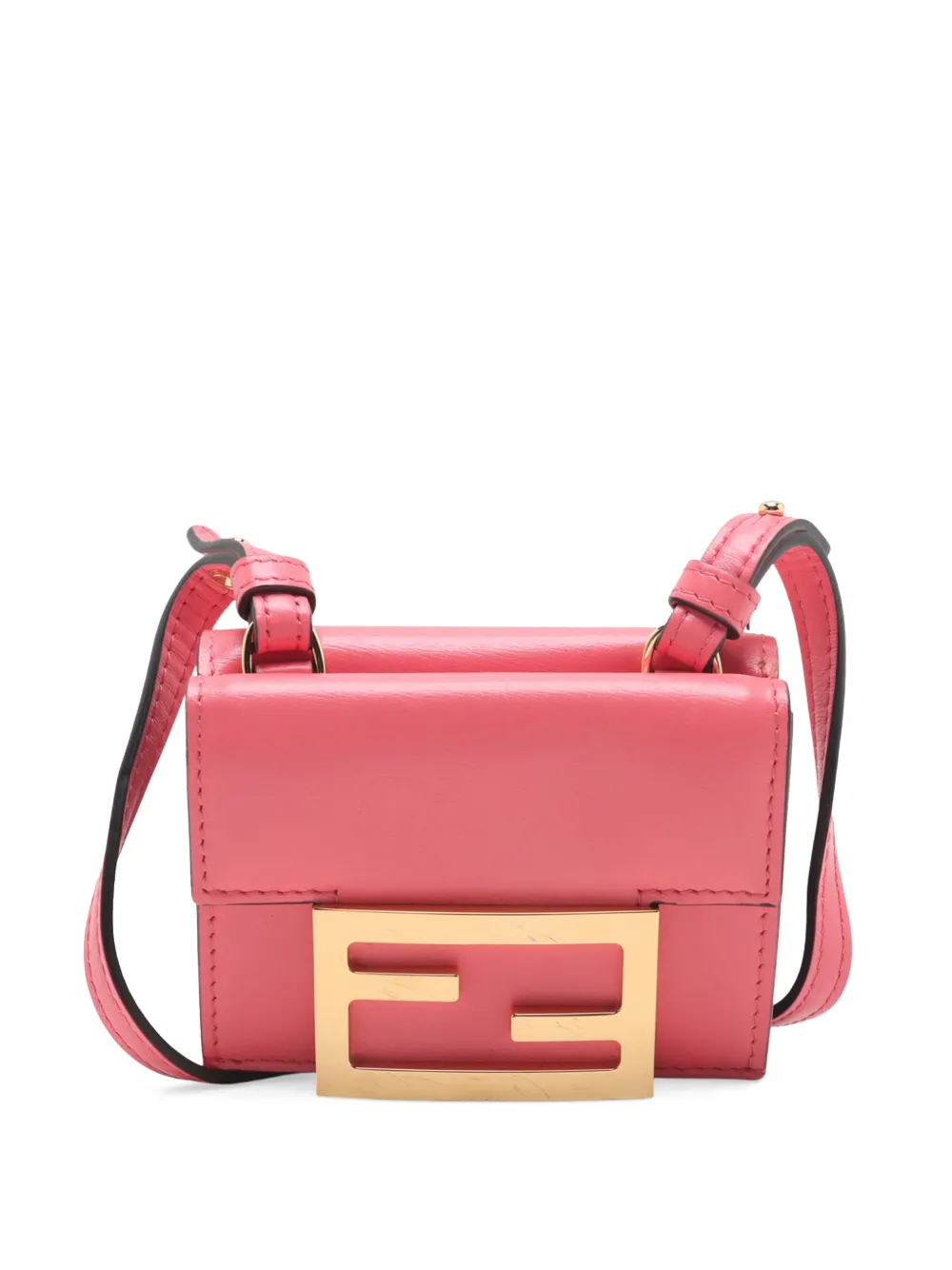 Fendi Pre-Owned 2010-2026 Micro Leather FF Wallet on Strap crossbody bag - Rosa