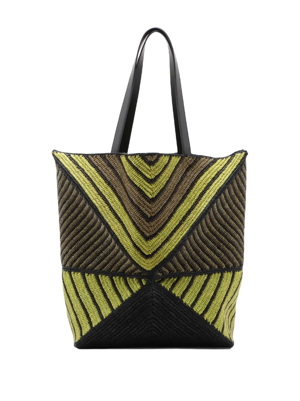 Loewe Pre-Owned 2010-2026 Raffia Puzzle Fold XL Tote Bag - Grün