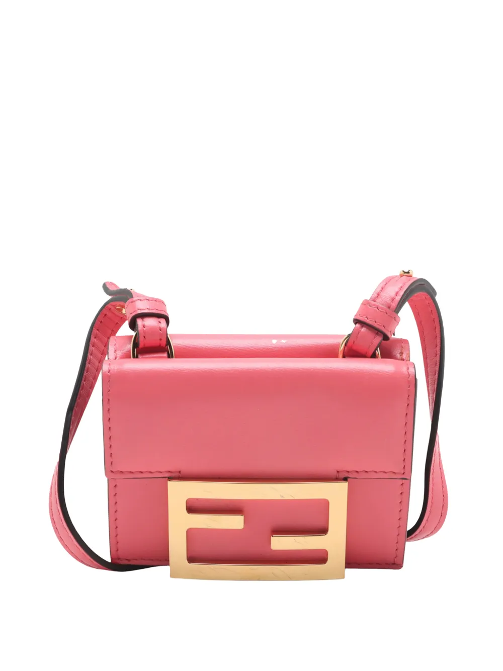 Fendi Pre-Owned 2010-2026 Micro Leather FF Wallet on Strap crossbody bag - Rosa