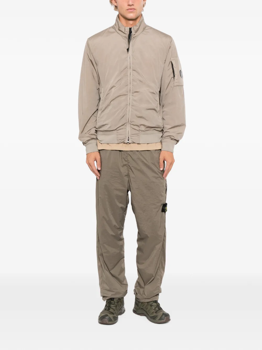 C.P. Company lens-detail zip-up jacket - Toni neutri