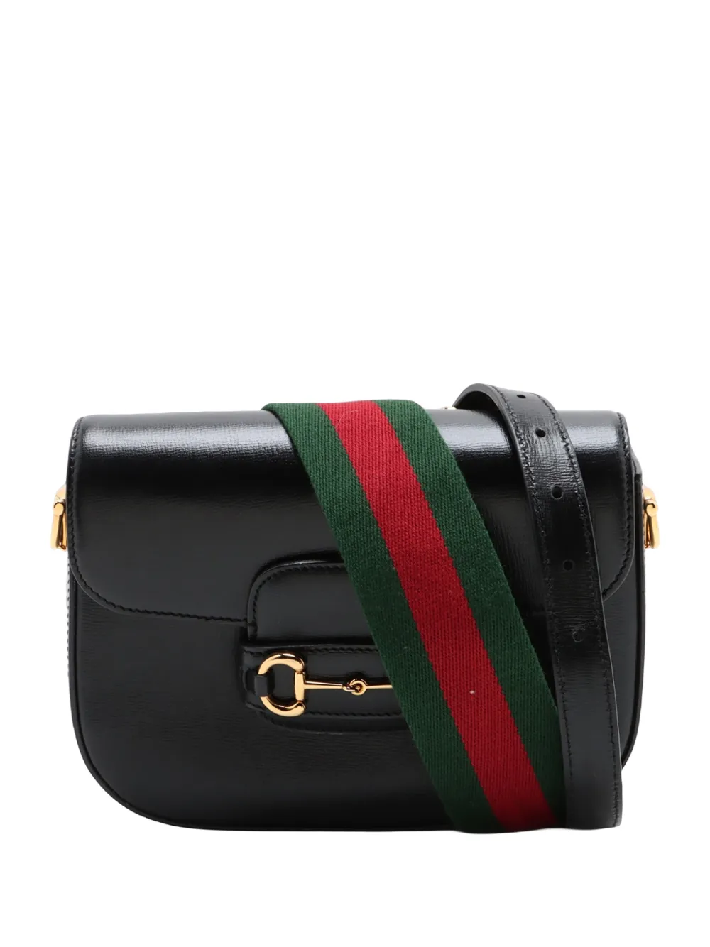 Gucci Pre-Owned 2016-2026 Small Calfskin Web Horsebit 1955 crossbody bag - Schwarz