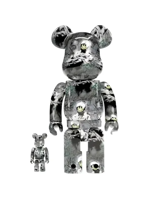 BearBrick Medicom Toy Be@ Riot Cop 100% & 400% 模型玩具（两件装）