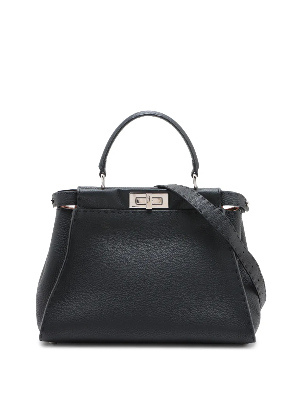 Fendi Pre-Owned 2010-2026 Medium Leather Selleria Peekaboo Iconic satchel - Nero
