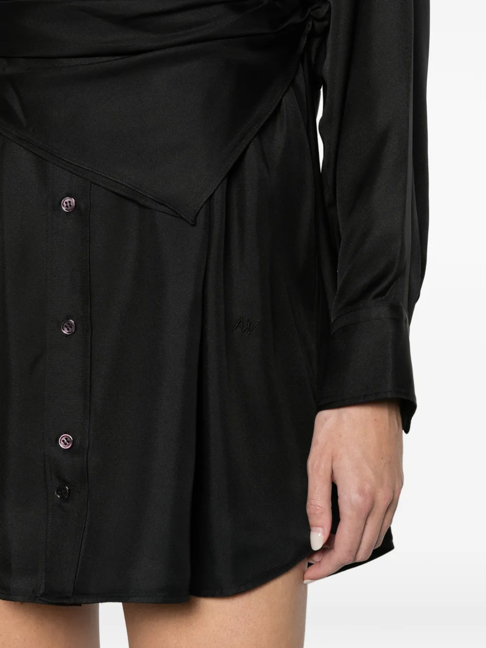 Alexander Wang scarf-bustier mini shirt dress Zwart