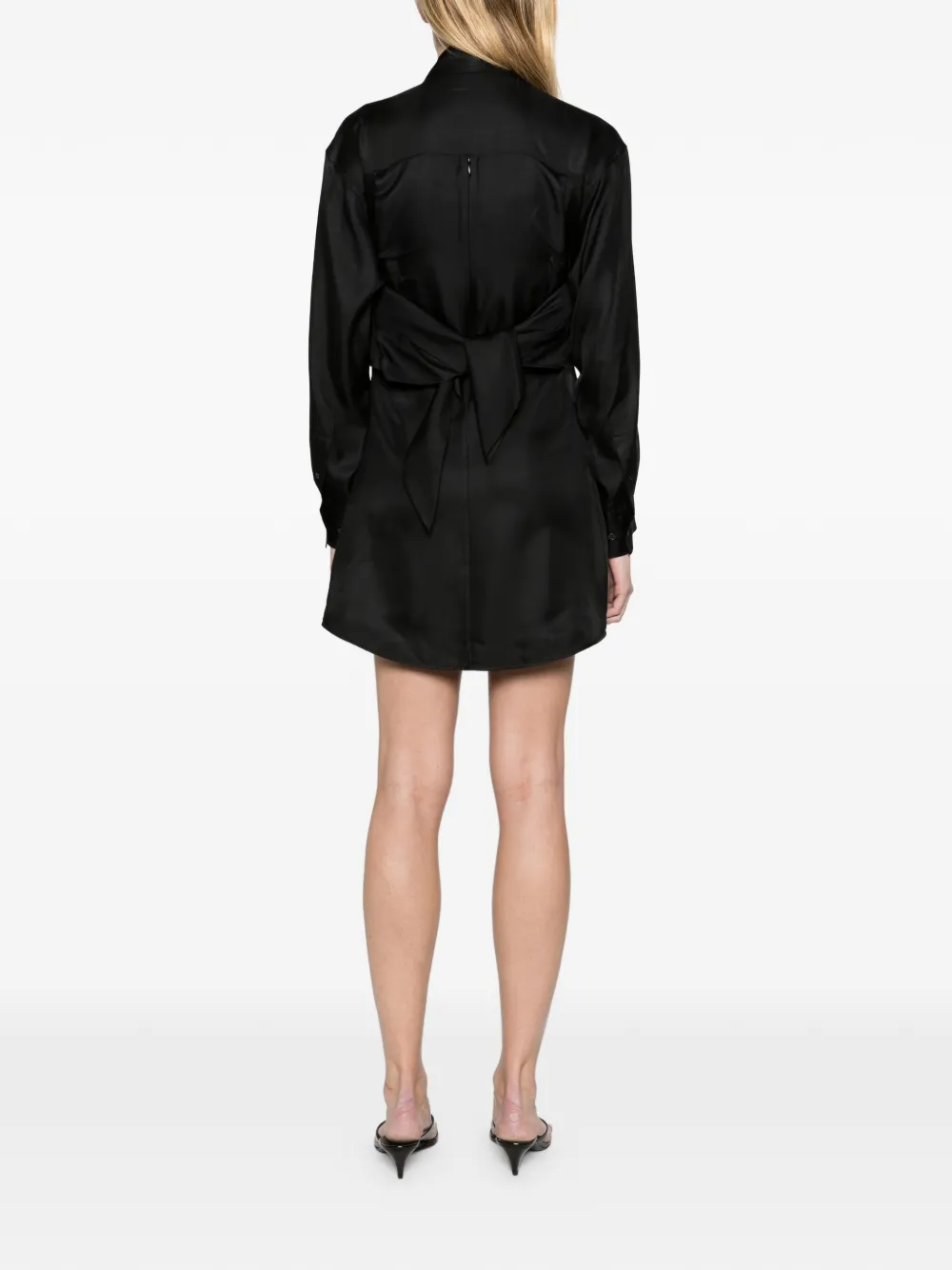 Alexander Wang scarf-bustier mini shirt dress Zwart