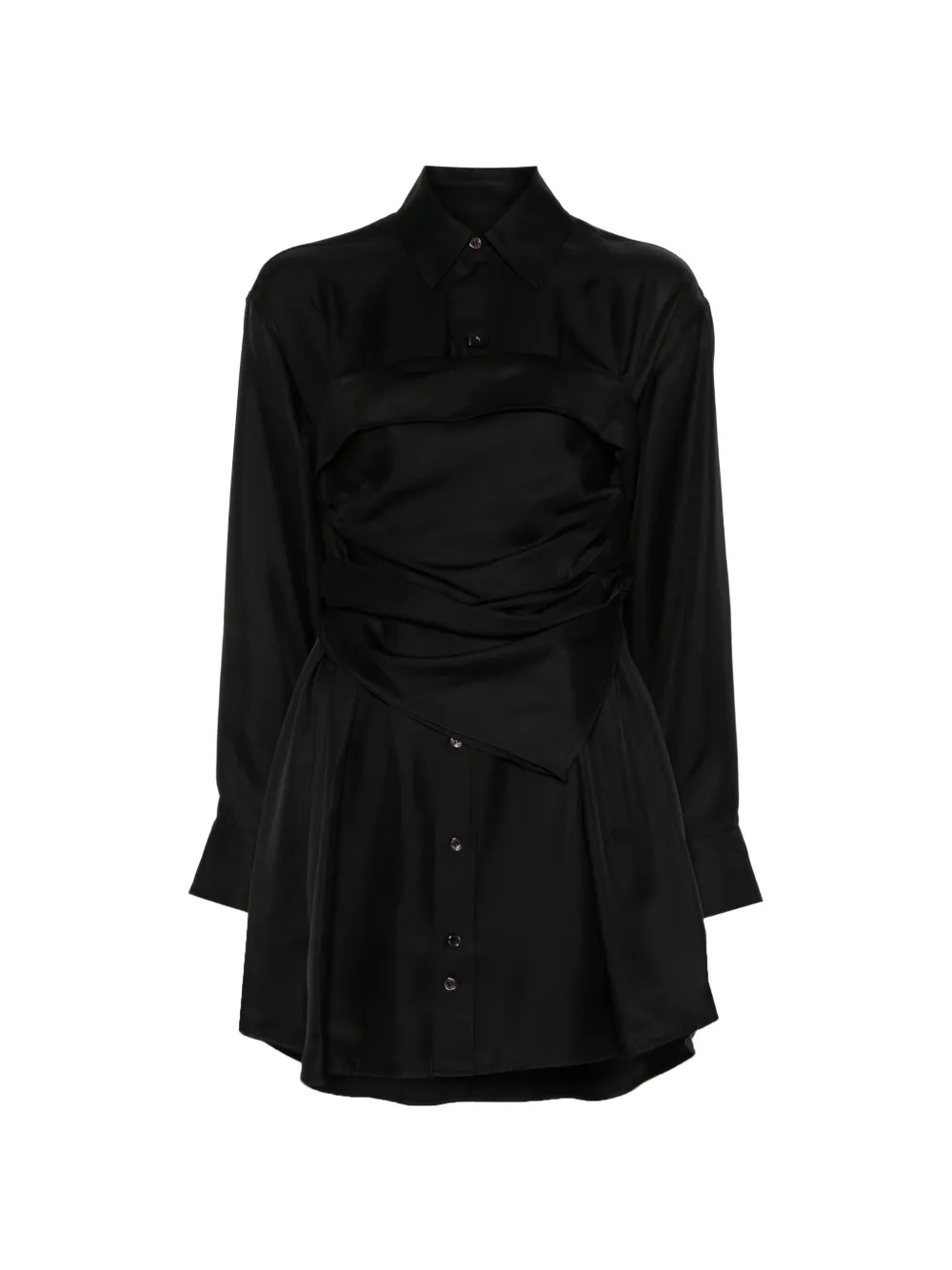 Alexander Wang scarf-bustier mini shirt dress Zwart