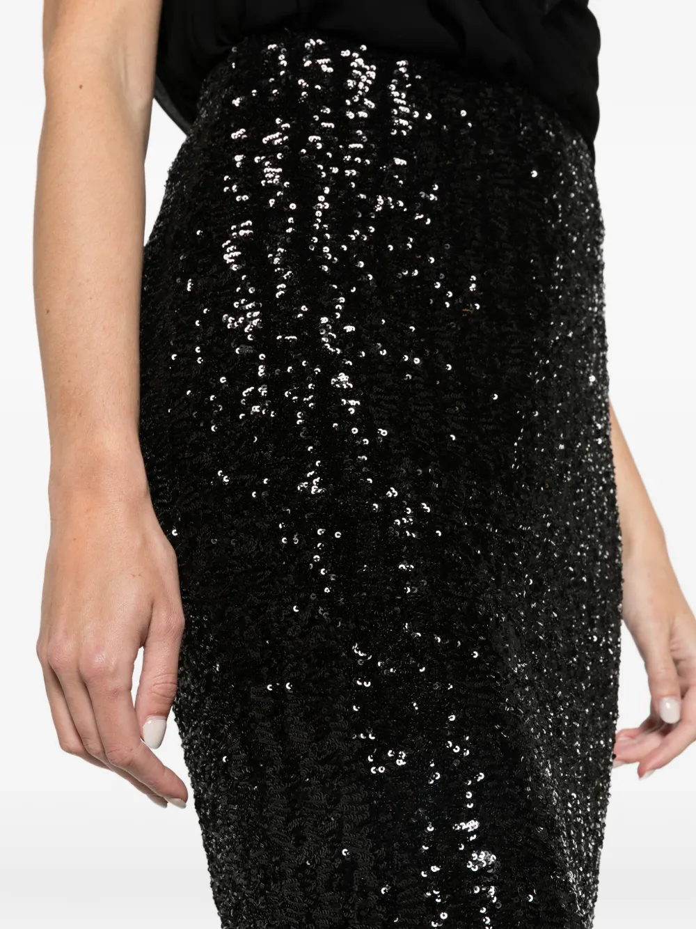 Balmain sequin maxi skirt Zwart