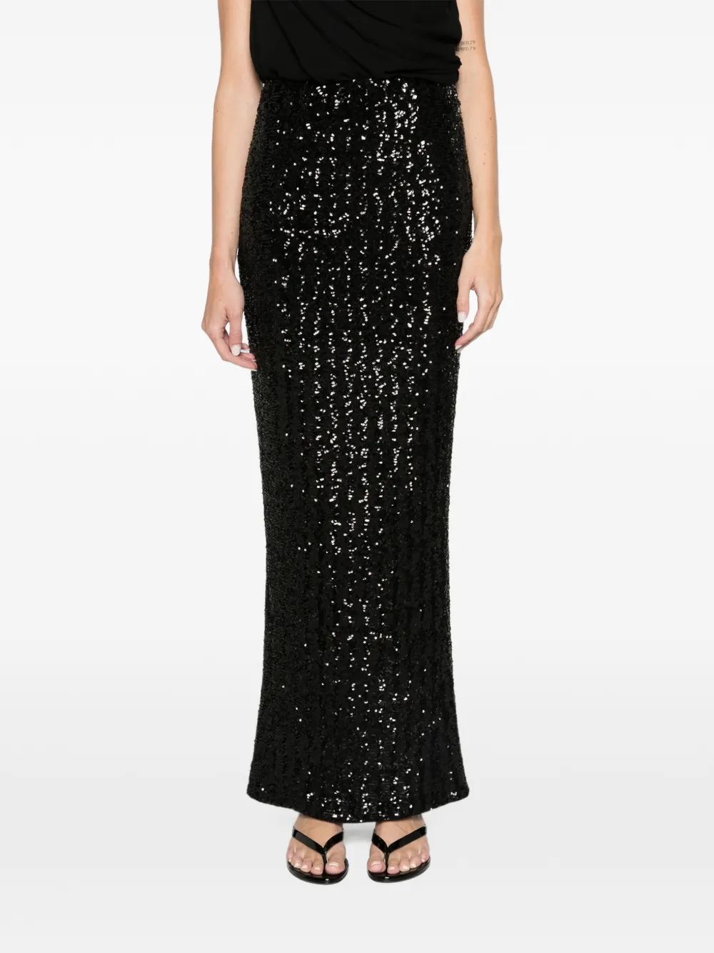Balmain sequin maxi skirt Zwart