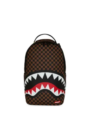 SPRAYGROUND ゼブラ柄 シャーク バックパック Sprayground Enlarged Check shark-print Backpack | Brown | FARFETCH
