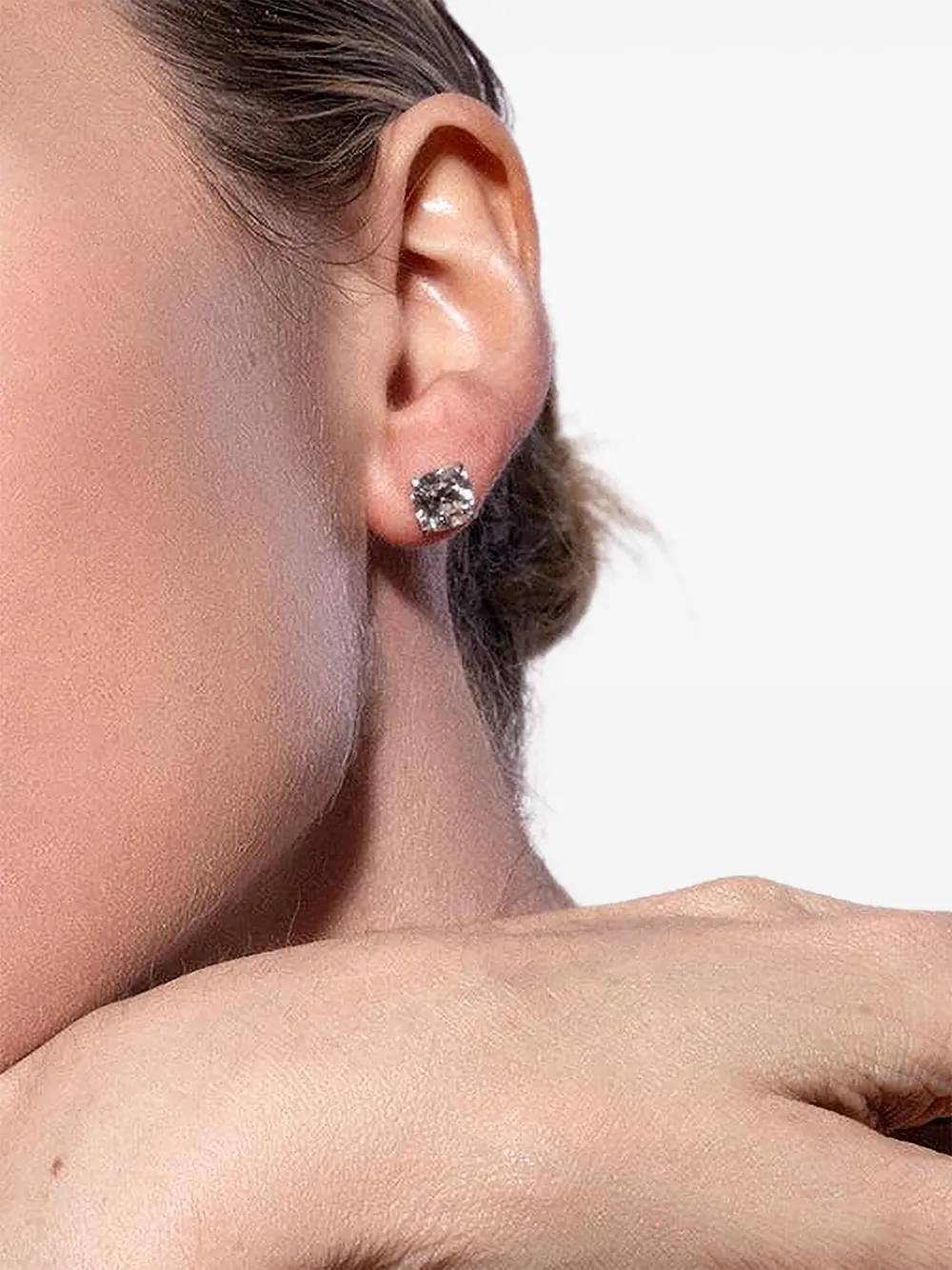 with love lab-grown diamond old-mine stud earrings - Argento