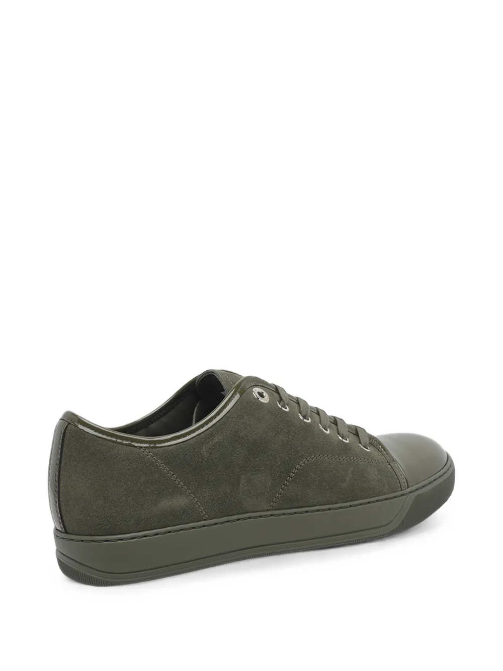 Lanvin patent-toe suede sneakers Groen