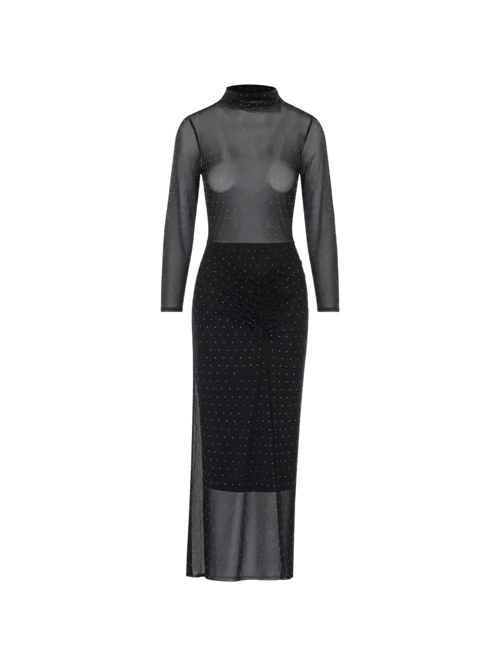 LIU JO long tulle dress with rhinestones