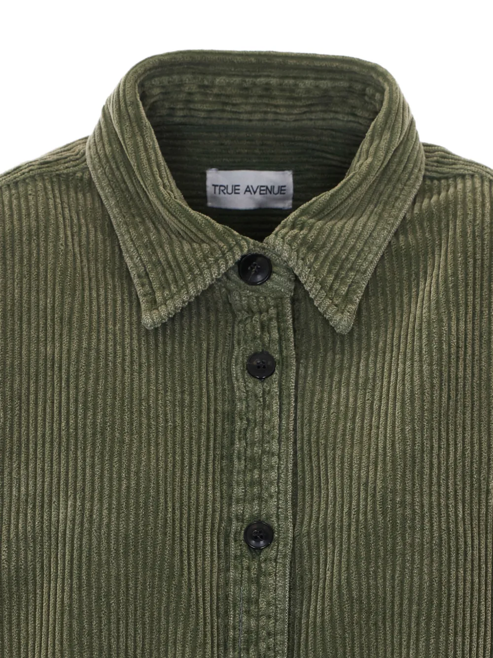 TRUE AVENUE Ludovica ribfluwelen shirtjack Groen