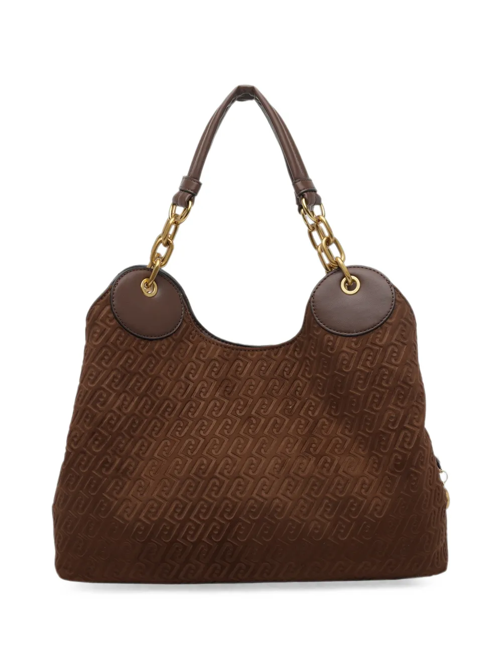 LIU JO Shopper met monogram-reliëf en schakelketting Bruin