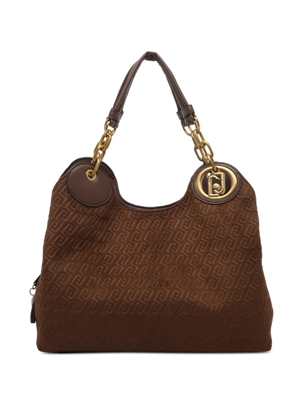 LIU JO monogram-embossed chain-link tote bag