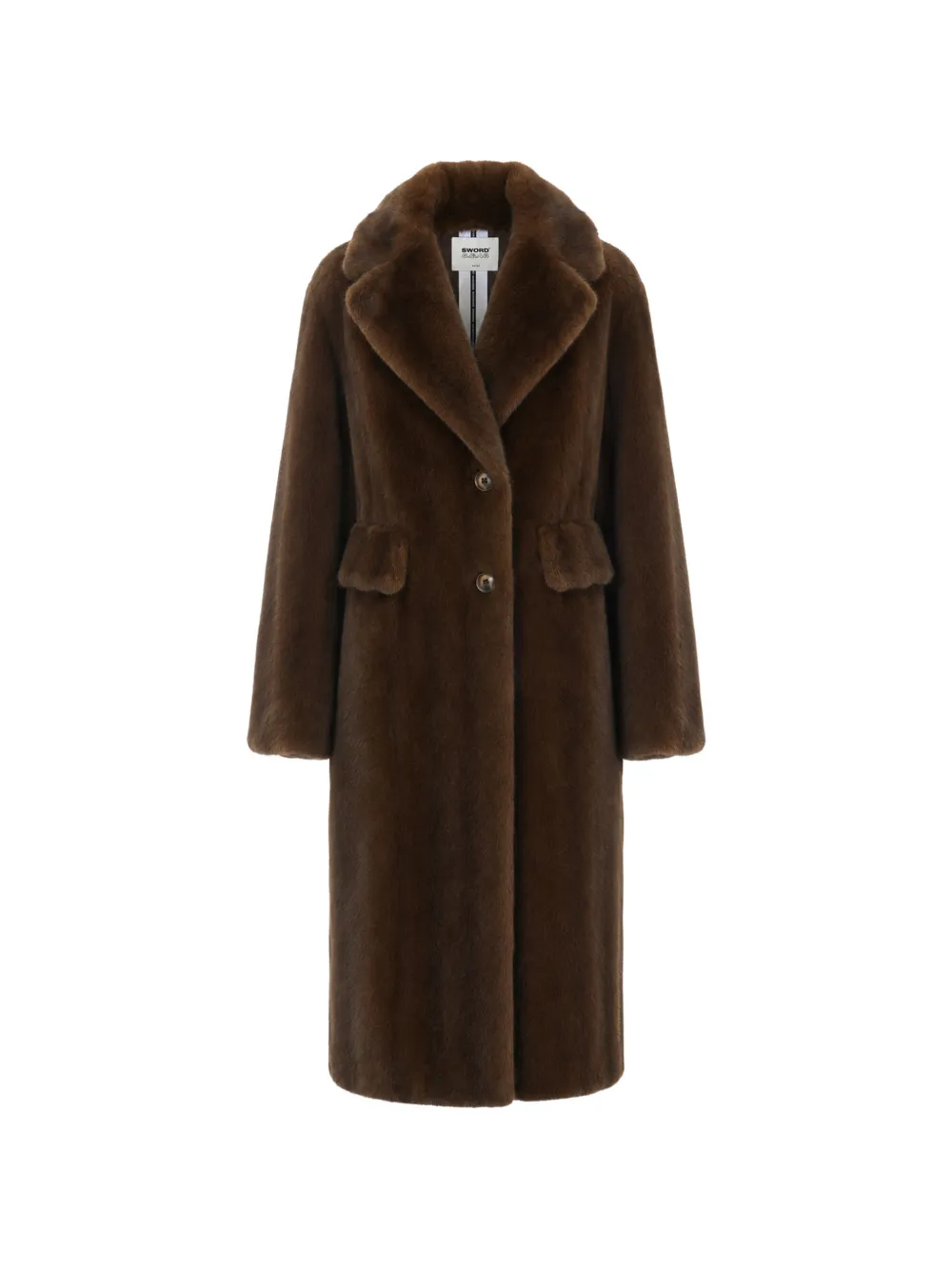 Sword notch-lapels coat - Marrone
