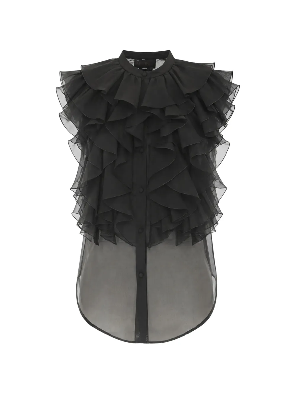 Max Mara ruffled silk shirt - Nero